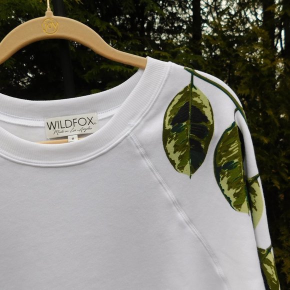 Wildfox Clean White Plant Lover Roadtrip Sweatshirt NWT - Picture 2 of 4